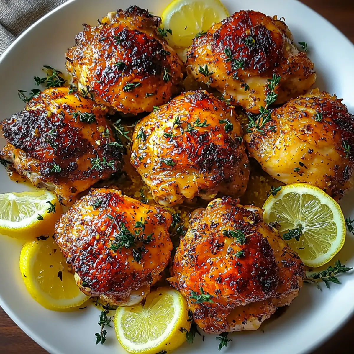 Lemon Paprika Roast Chicken Thighs