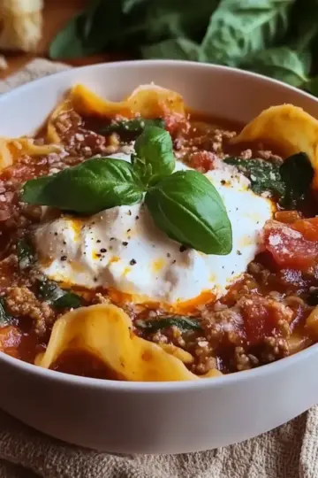 One-Pot Lasagna Soup