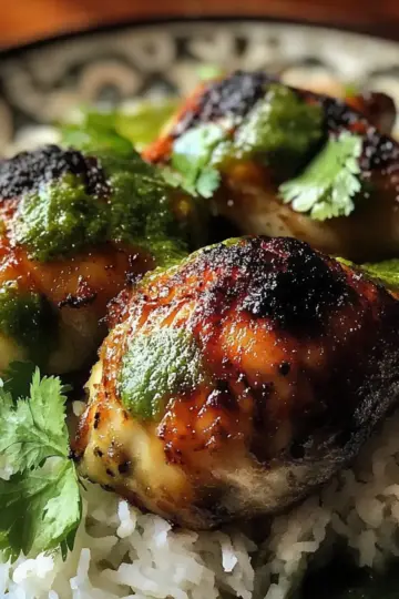 Peruvian Chicken and Rice with Green Sauce