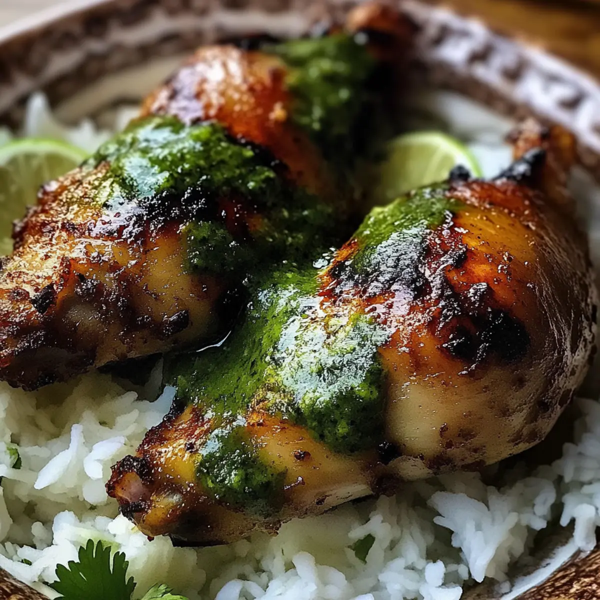 Peruvian Chicken and Rice with Green Sauce