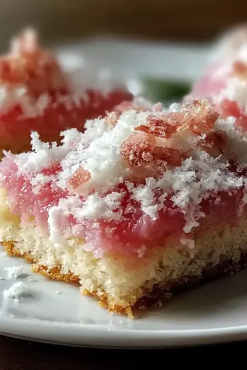 Pink Coconut Snowball Cake Bars