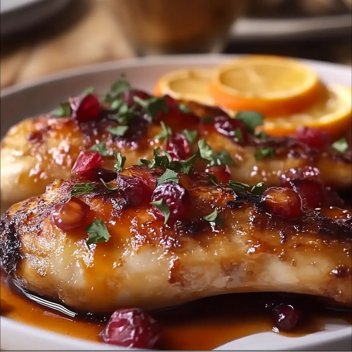 Pomegranate Orange Glazed Chicken