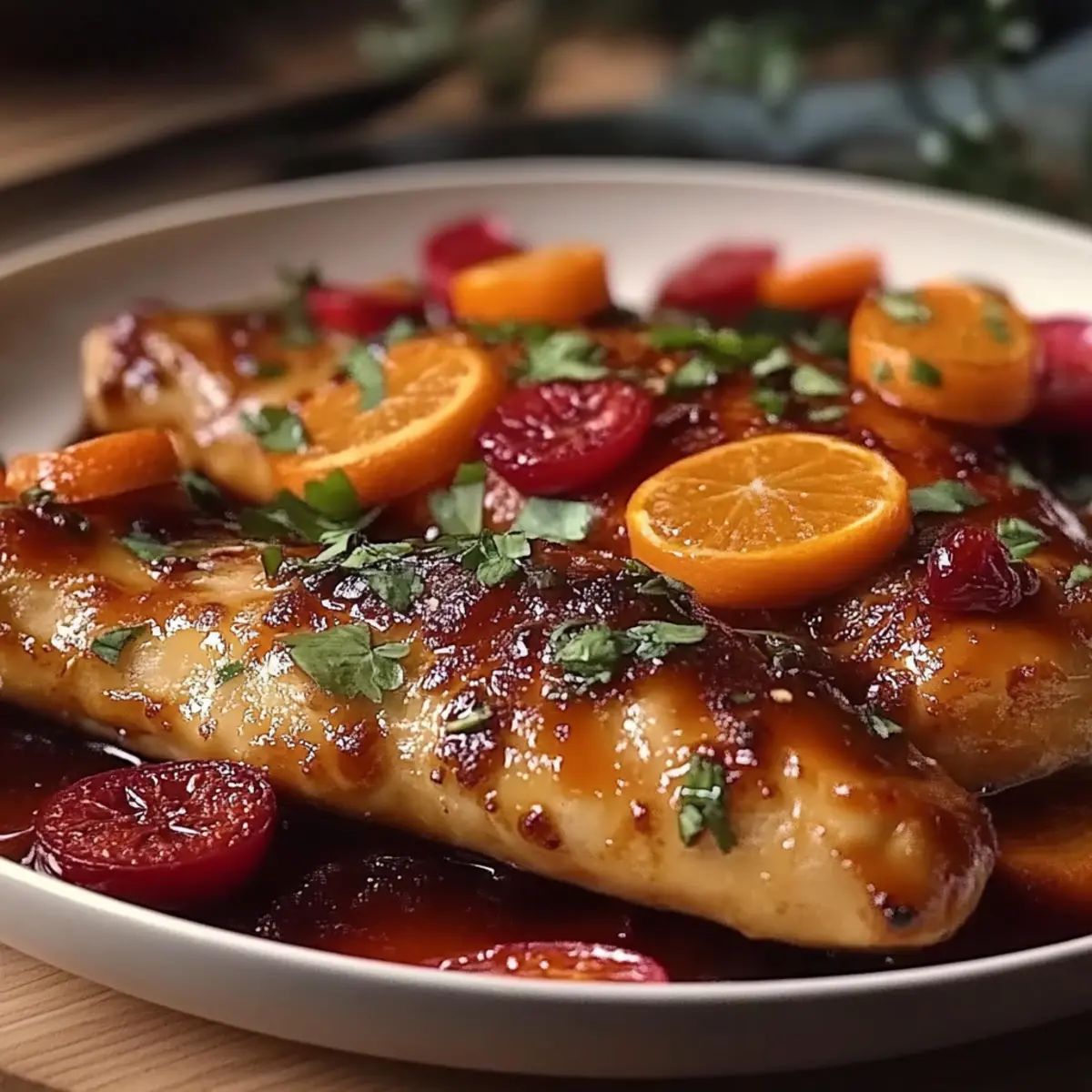 Pomegranate Orange Glazed Chicken