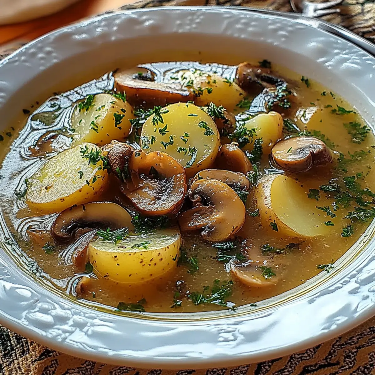 Russian Potato and Mushroom Soup