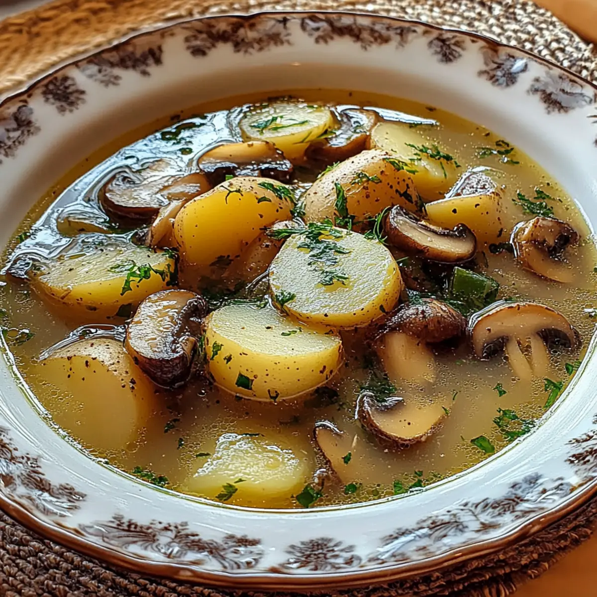 Russian Potato and Mushroom Soup