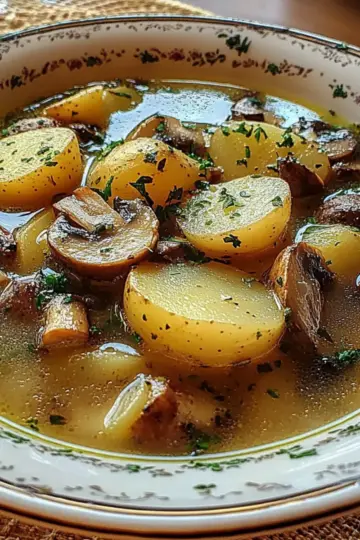 Russian Potato and Mushroom Soup