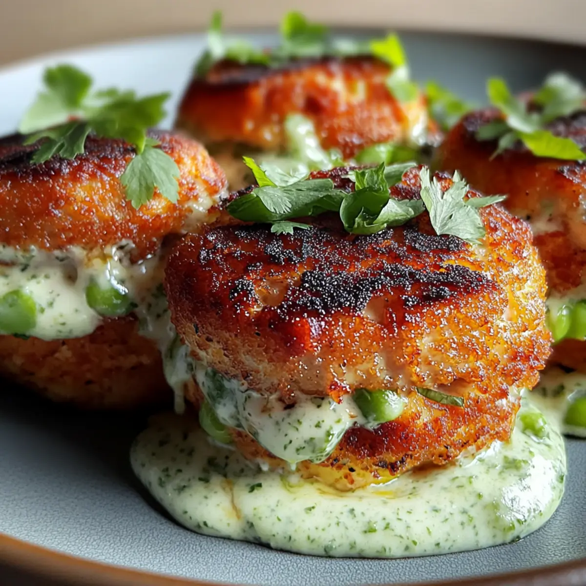 Salmon Balls with Creamy Avocado Sauce