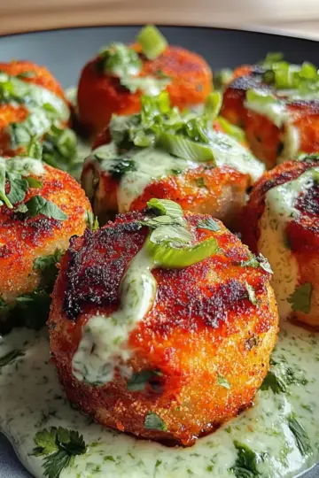 Salmon Balls with Creamy Avocado Sauce