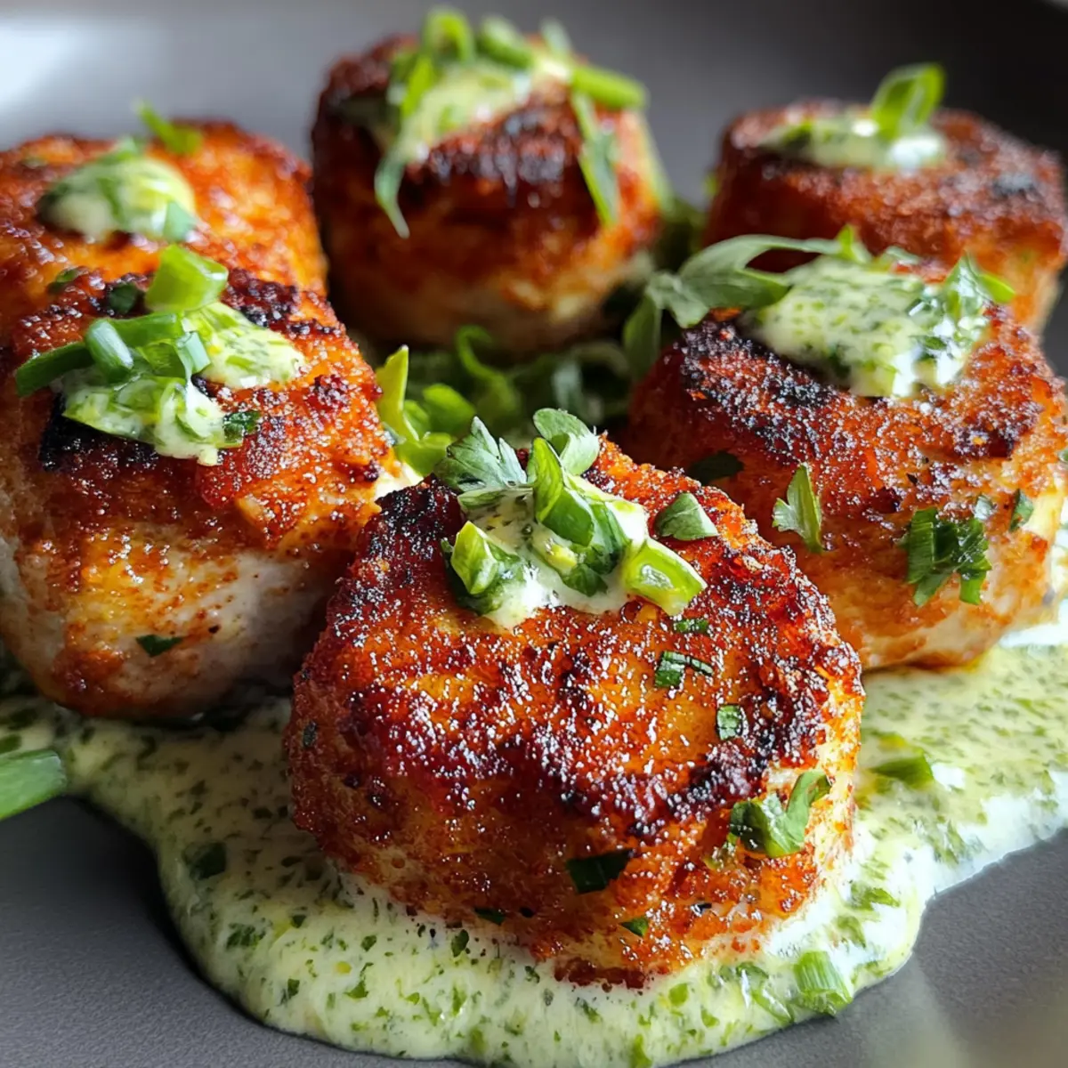 Salmon Balls with Creamy Avocado Sauce