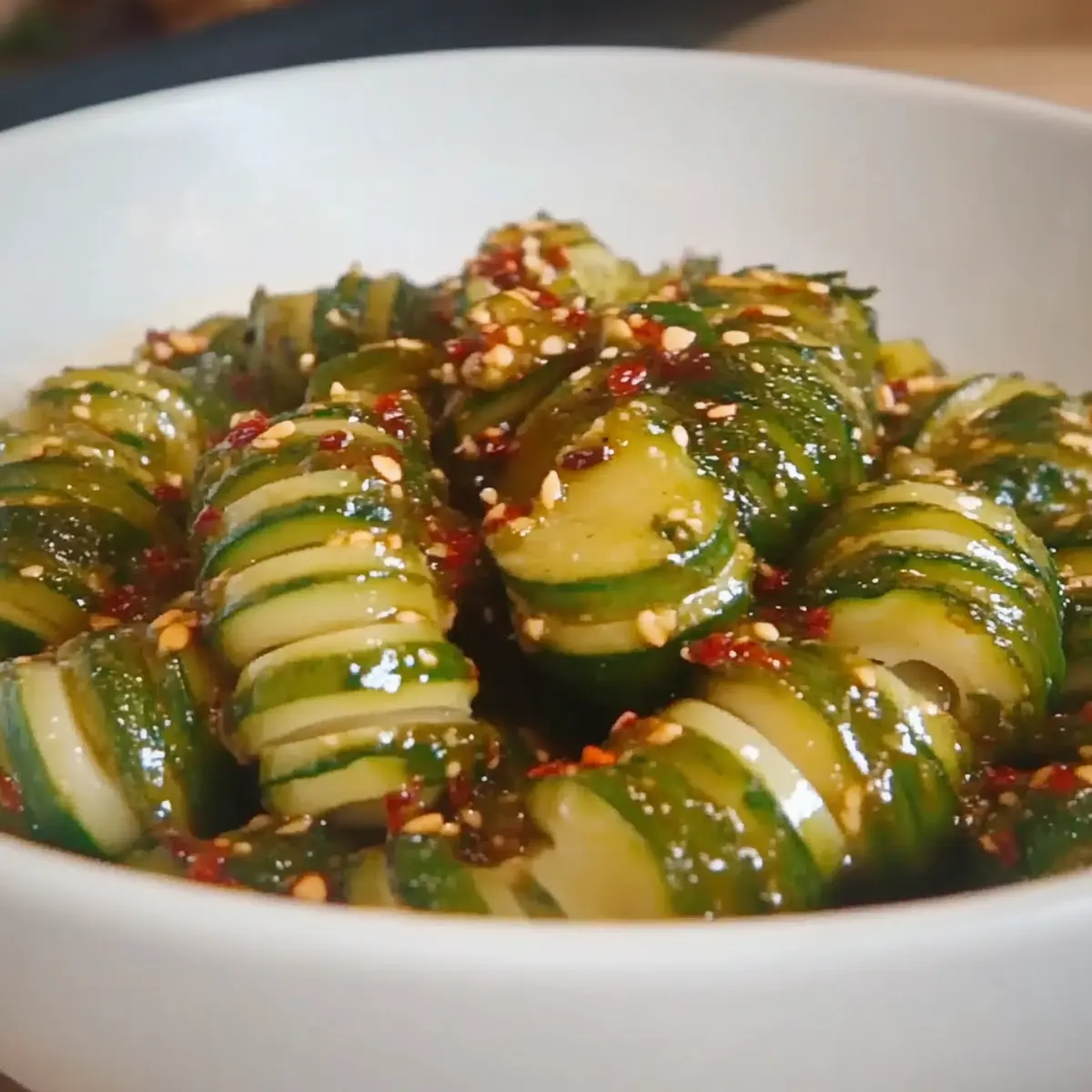 Spicy Spiral Cucumber Salad