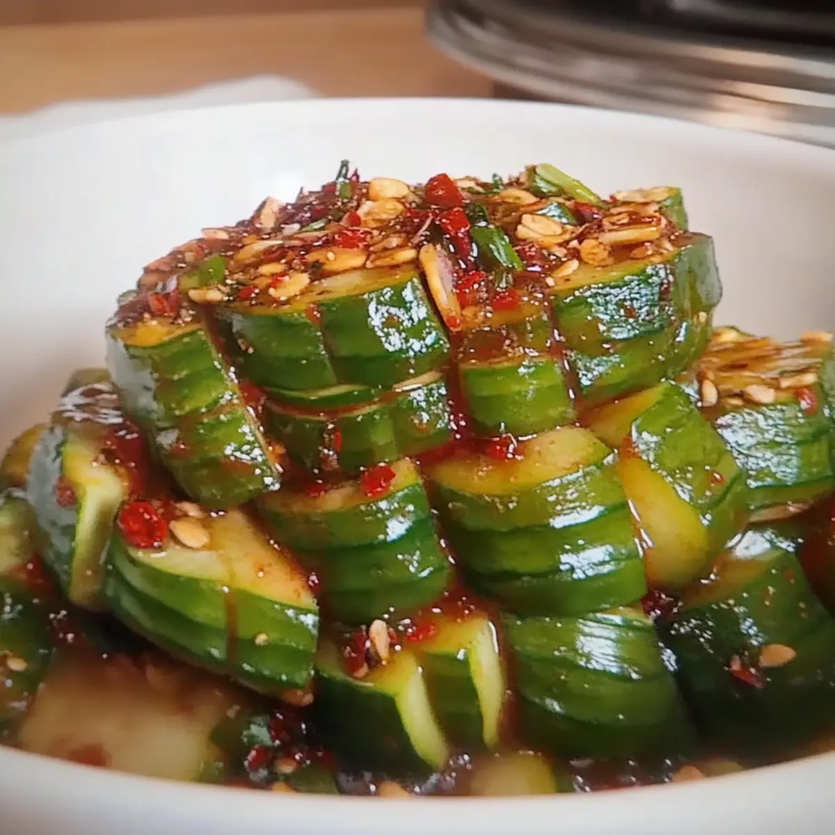 Spicy Spiral Cucumber Salad