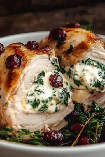 Spinach & Cranberry Stuffed Chicken Breasts