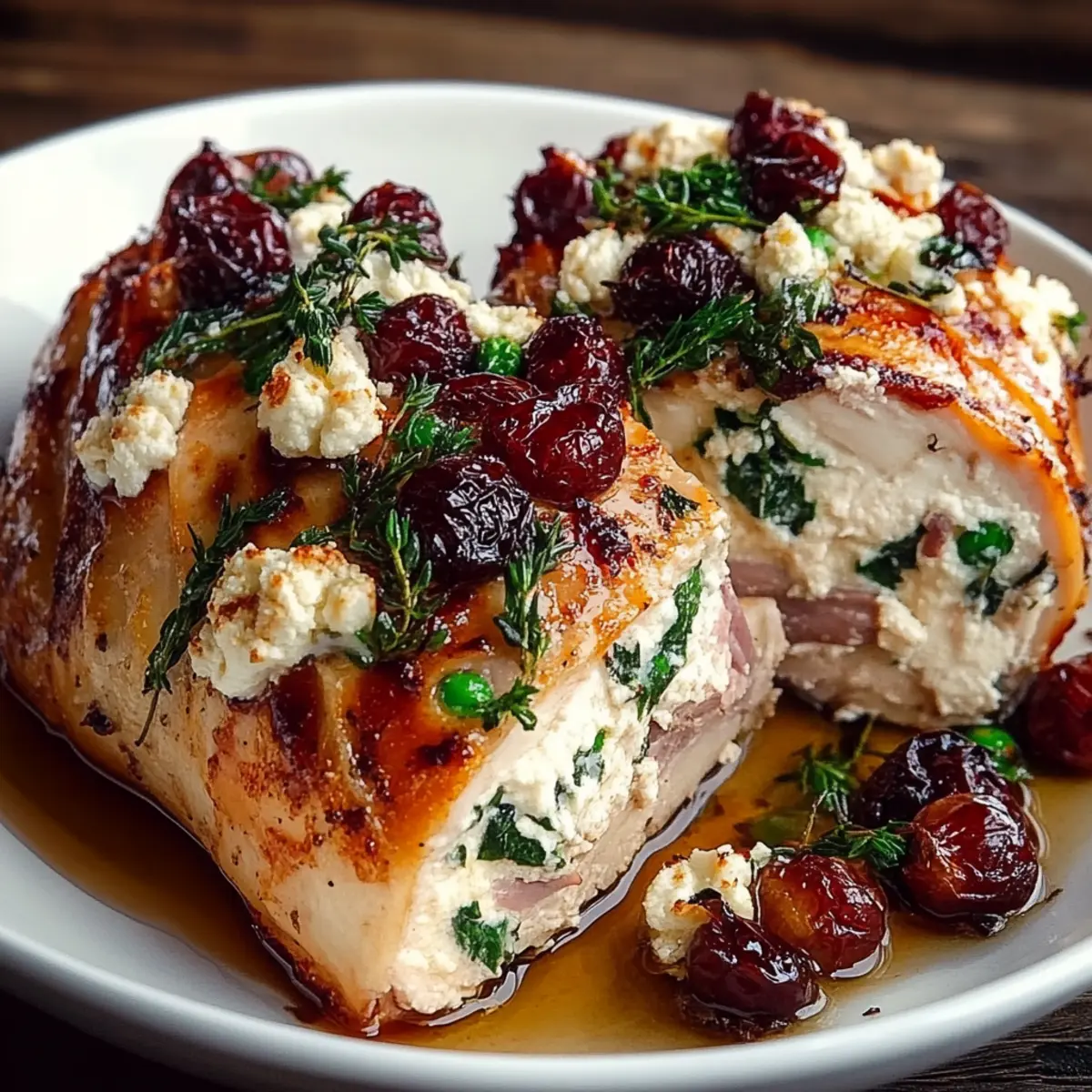 Spinach & Cranberry Stuffed Chicken Breasts