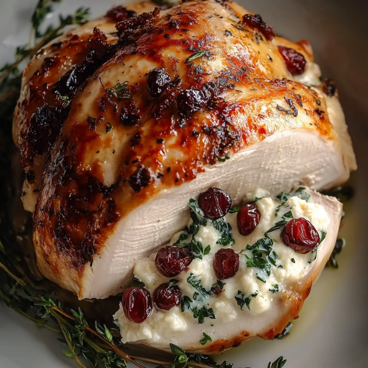 Spinach & Cranberry Stuffed Chicken Breasts