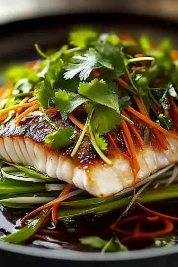Steamed Fish with Ginger and Soy Sauce