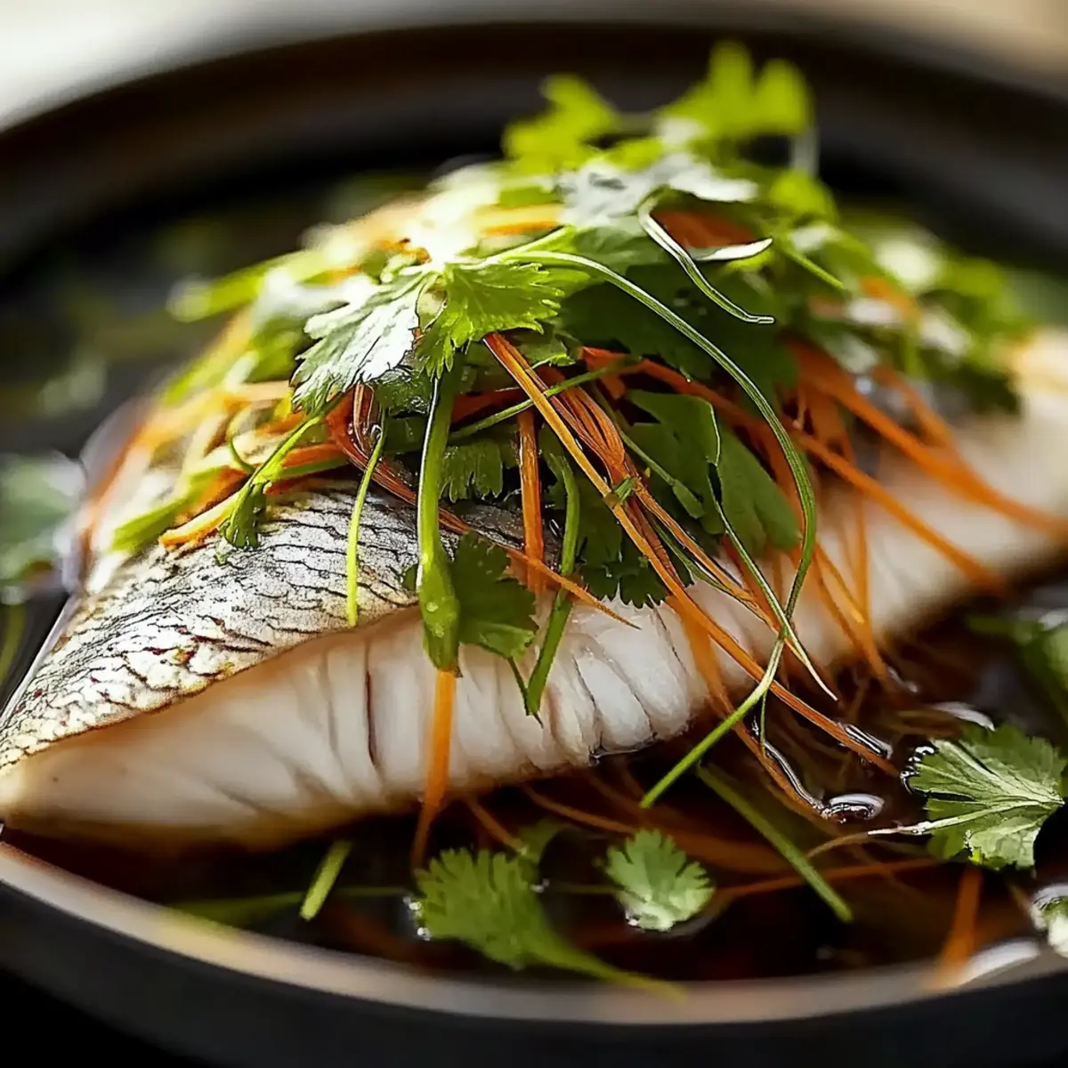 Steamed Fish with Ginger and Soy Sauce