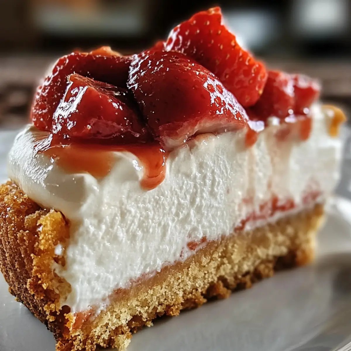 Strawberry Topped Cheesecake Dessert