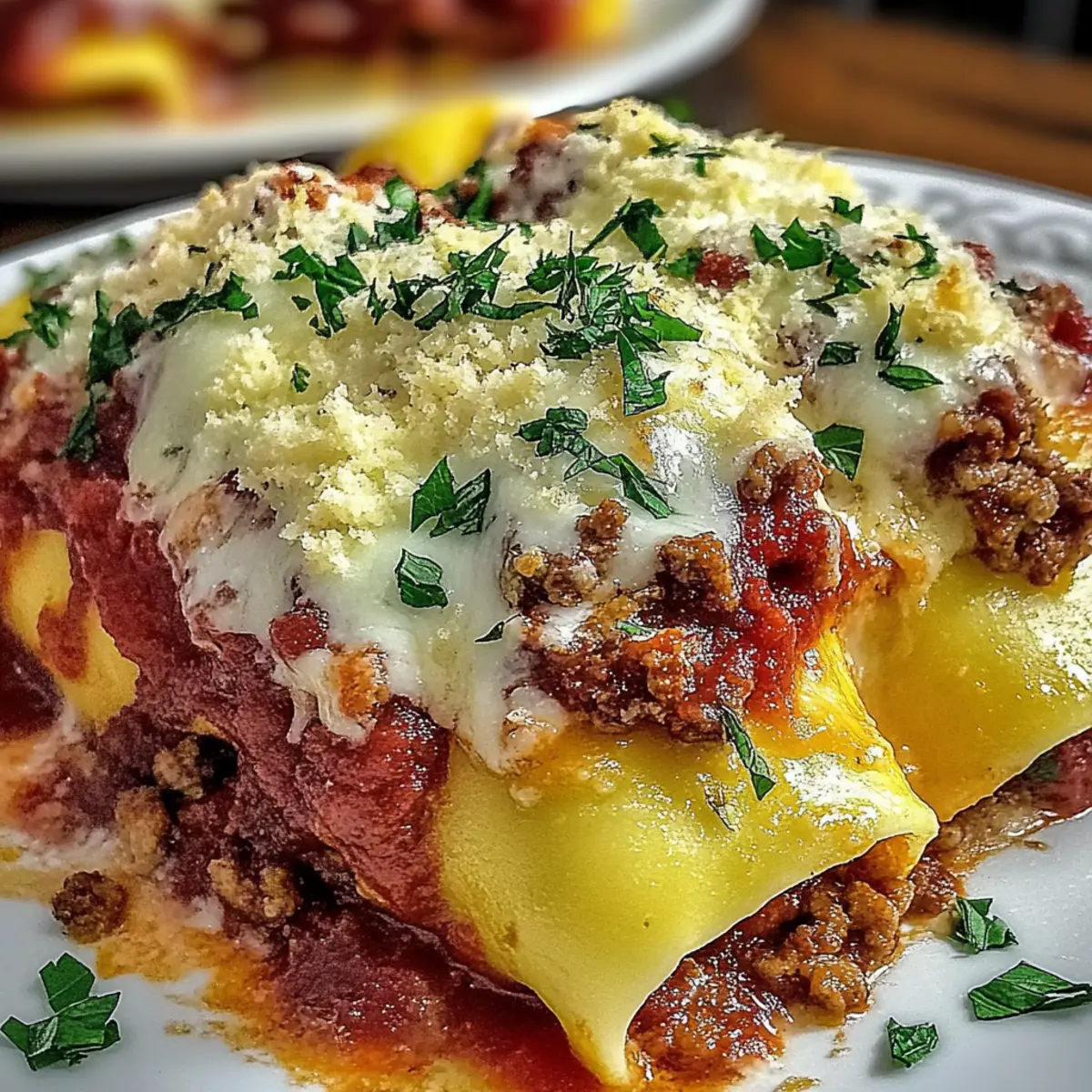 Stuffed Manicotti with Meat Sauce