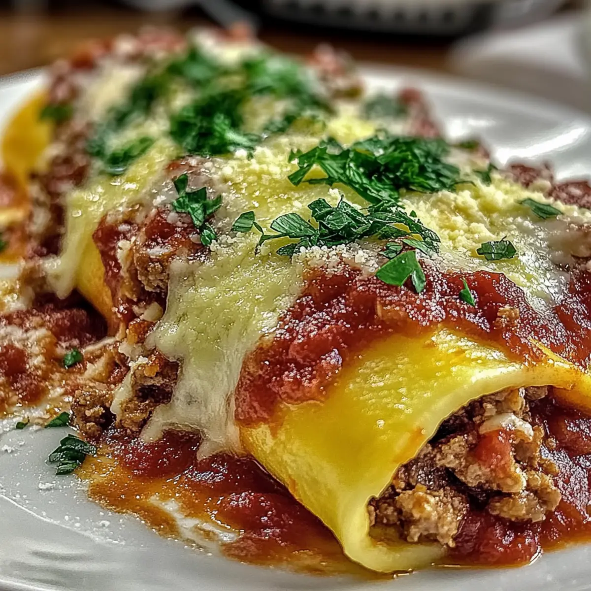 Stuffed Manicotti with Meat Sauce