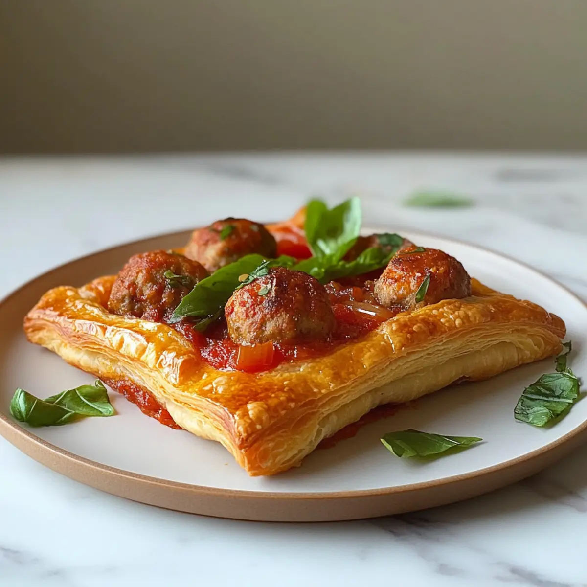 Upside Down Meatball Puff Pastry