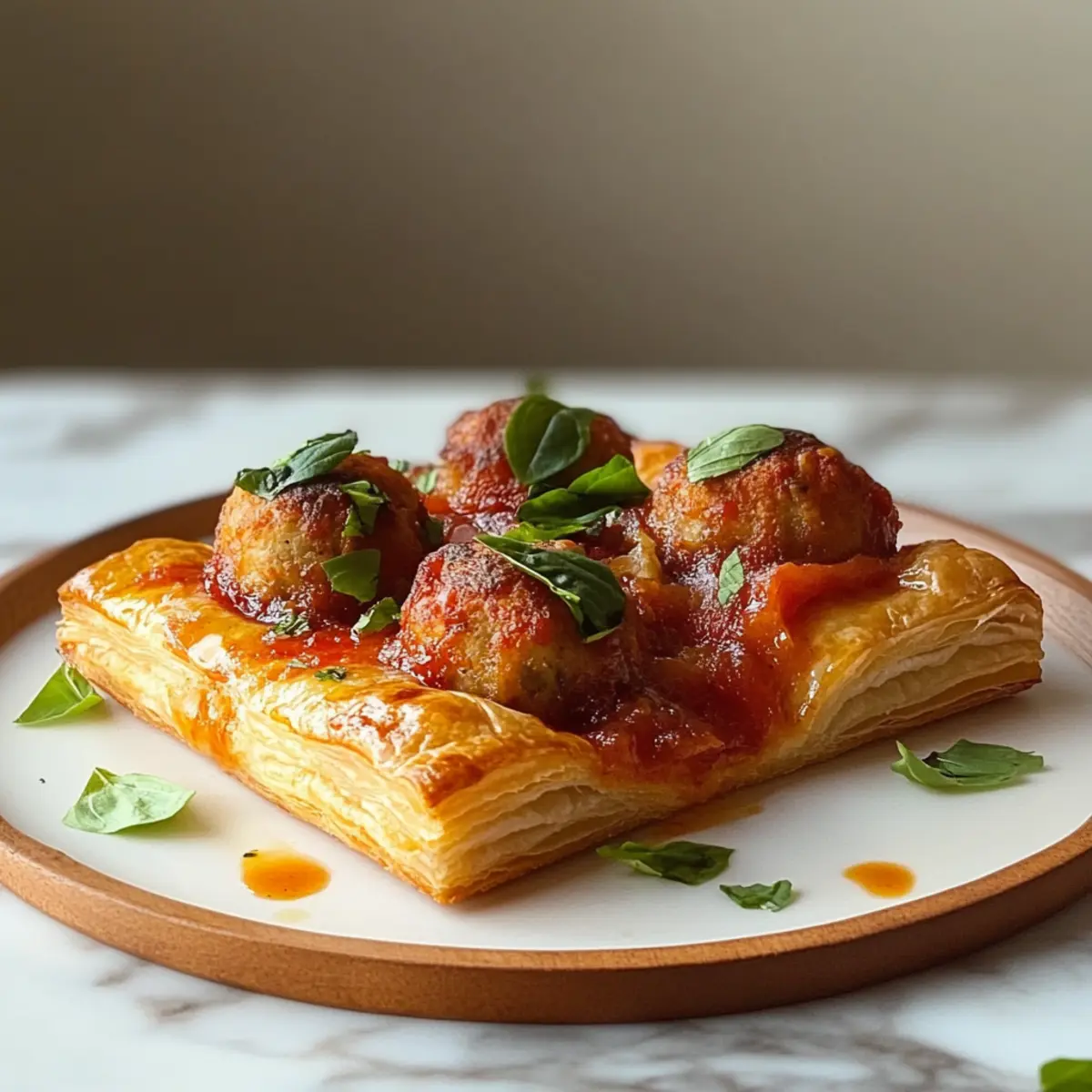 Upside Down Meatball Puff Pastry