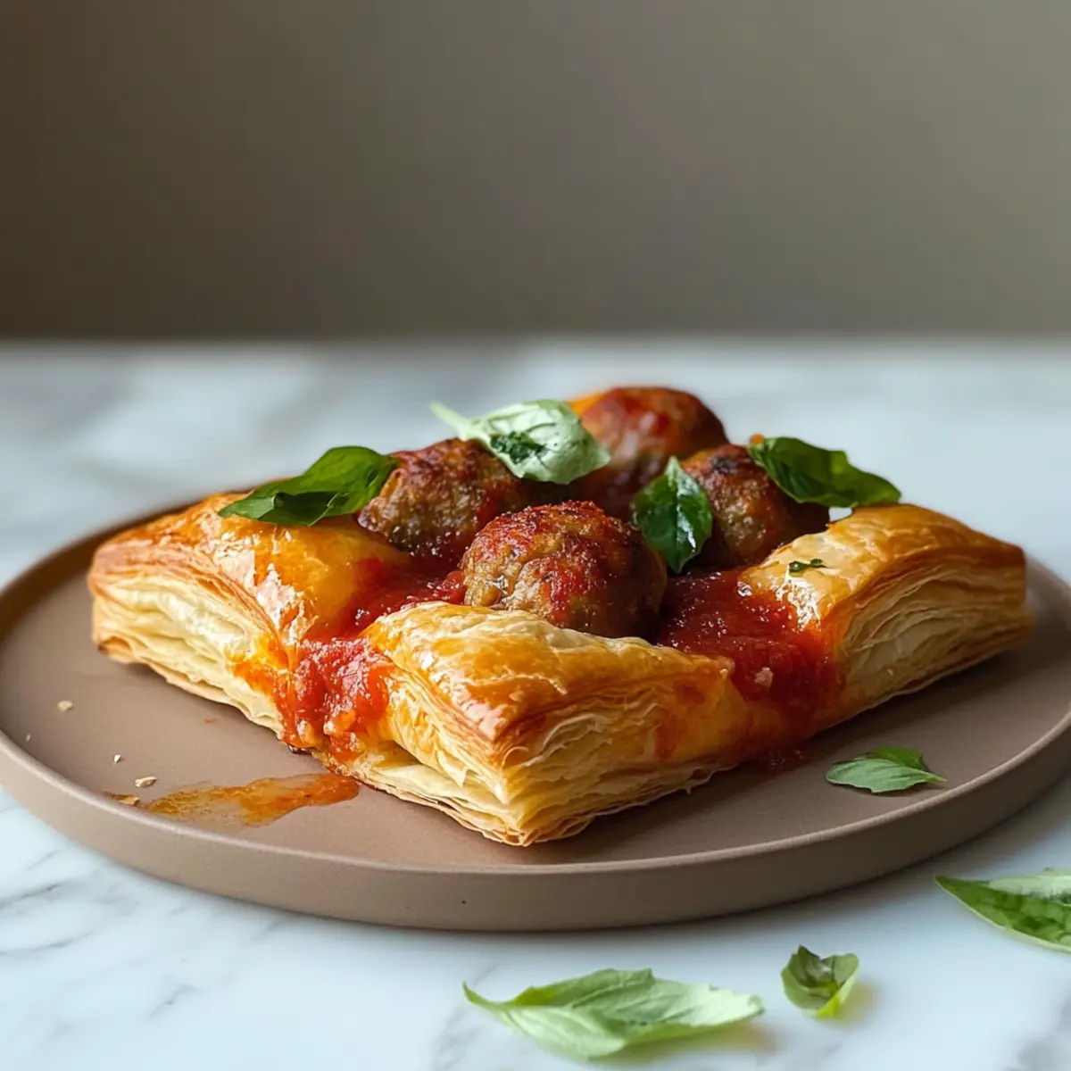 Upside Down Meatball Puff Pastry