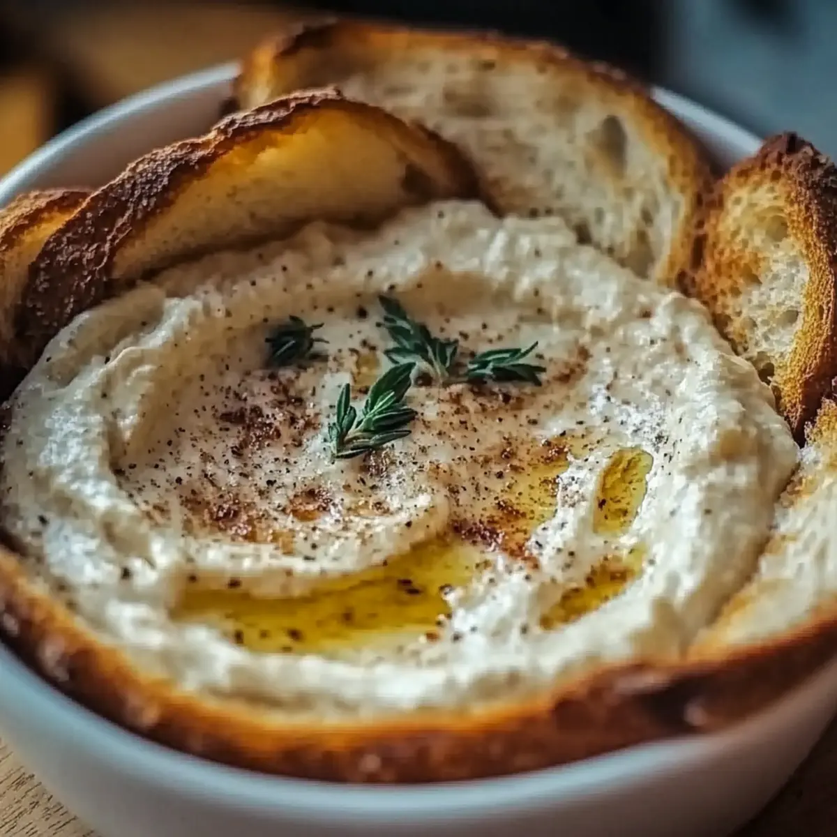 Warm Boursin Dip with Crostini