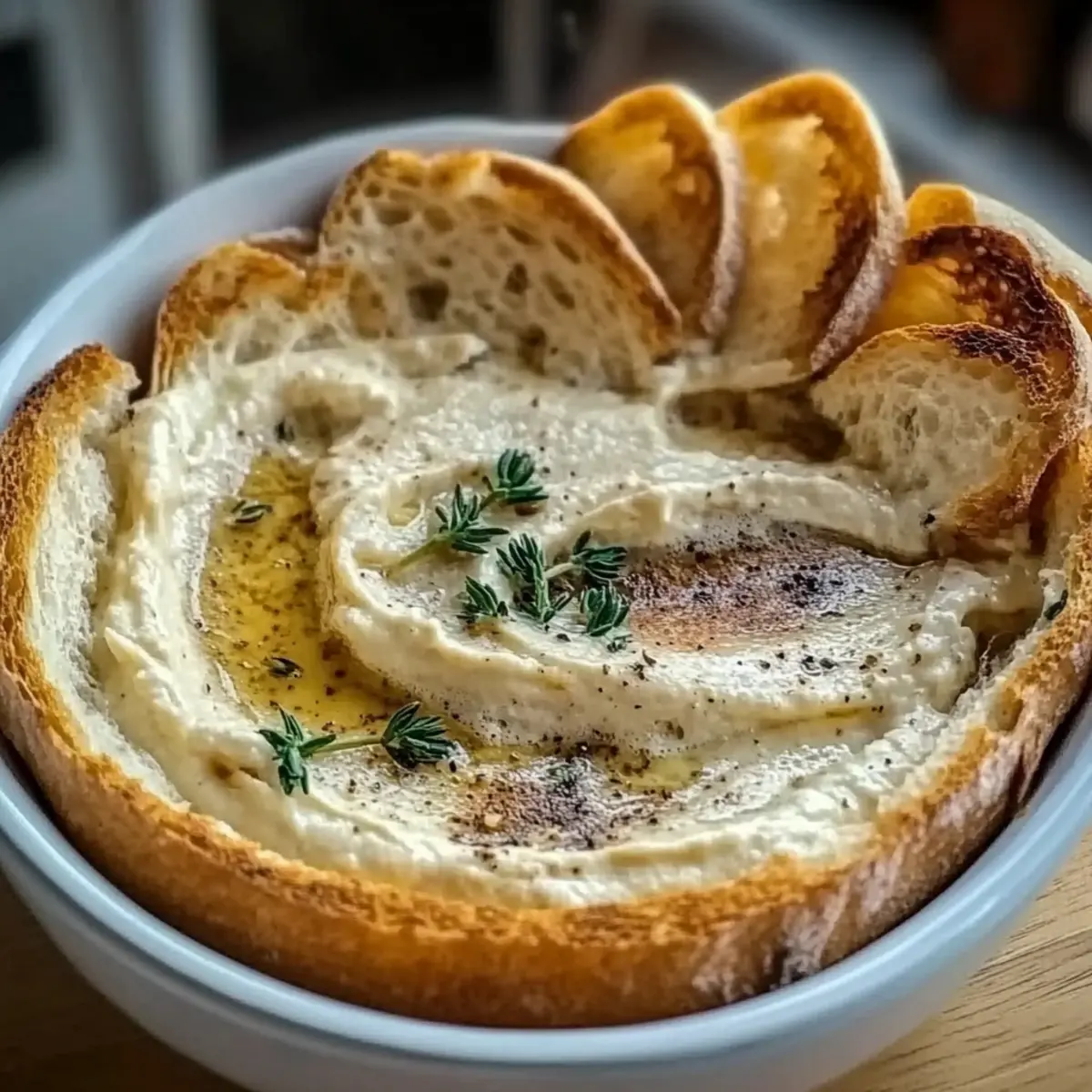 Warm Boursin Dip with Crostini
