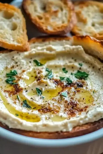 Warm Boursin Dip with Crostini