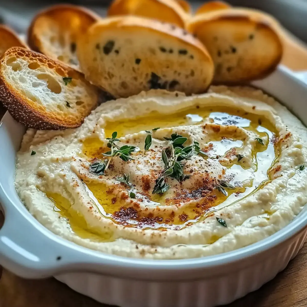 Warm Boursin Dip with Crostini