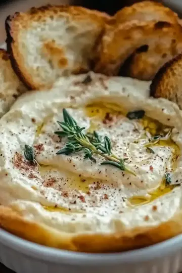 Warm Boursin Dip with Crostini