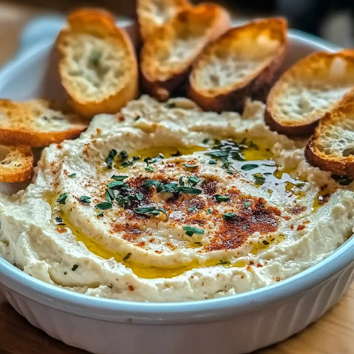 Warm Boursin Dip with Crostini