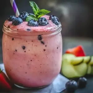 Watermelon Blueberry Protein Smoothie