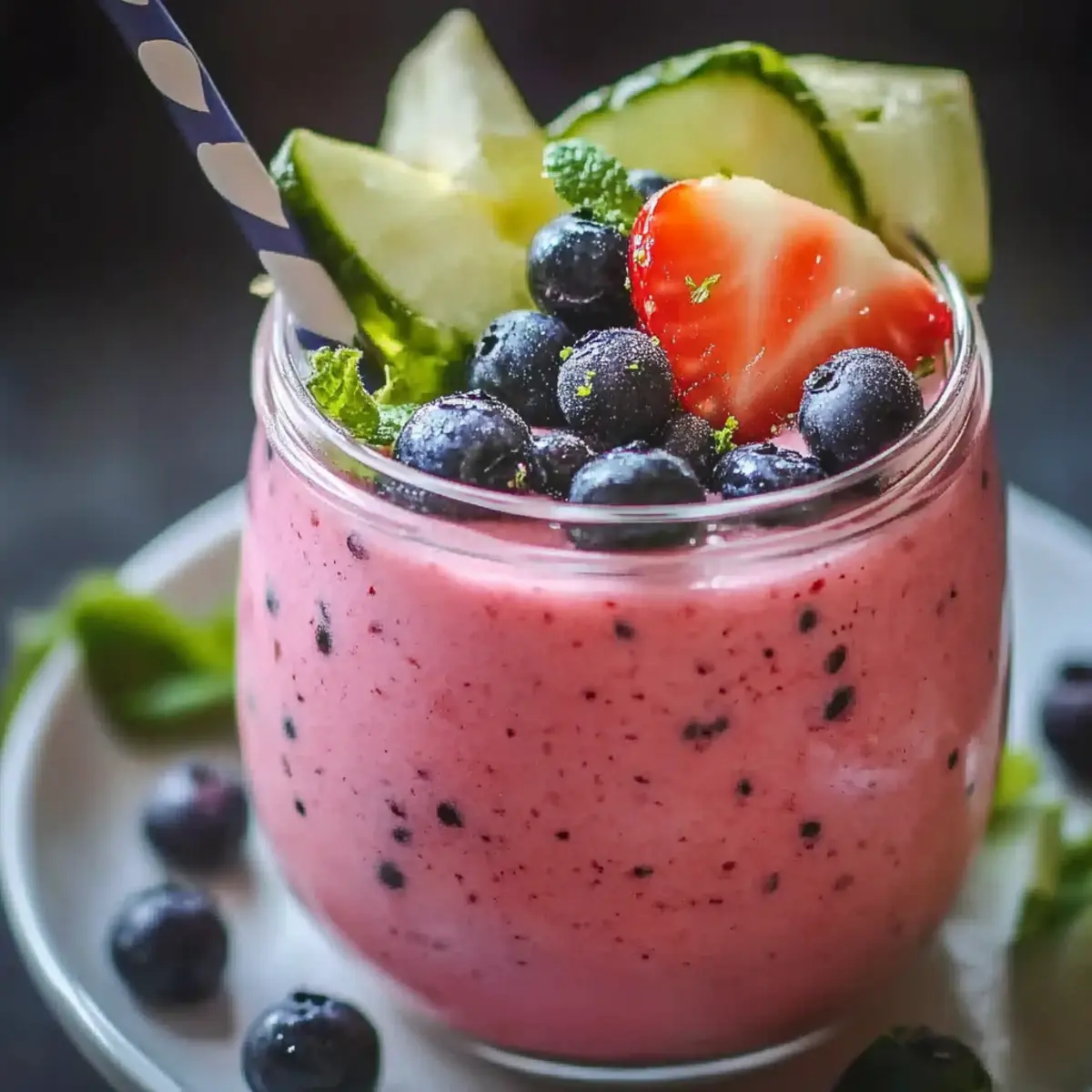 Watermelon Blueberry Protein Smoothie