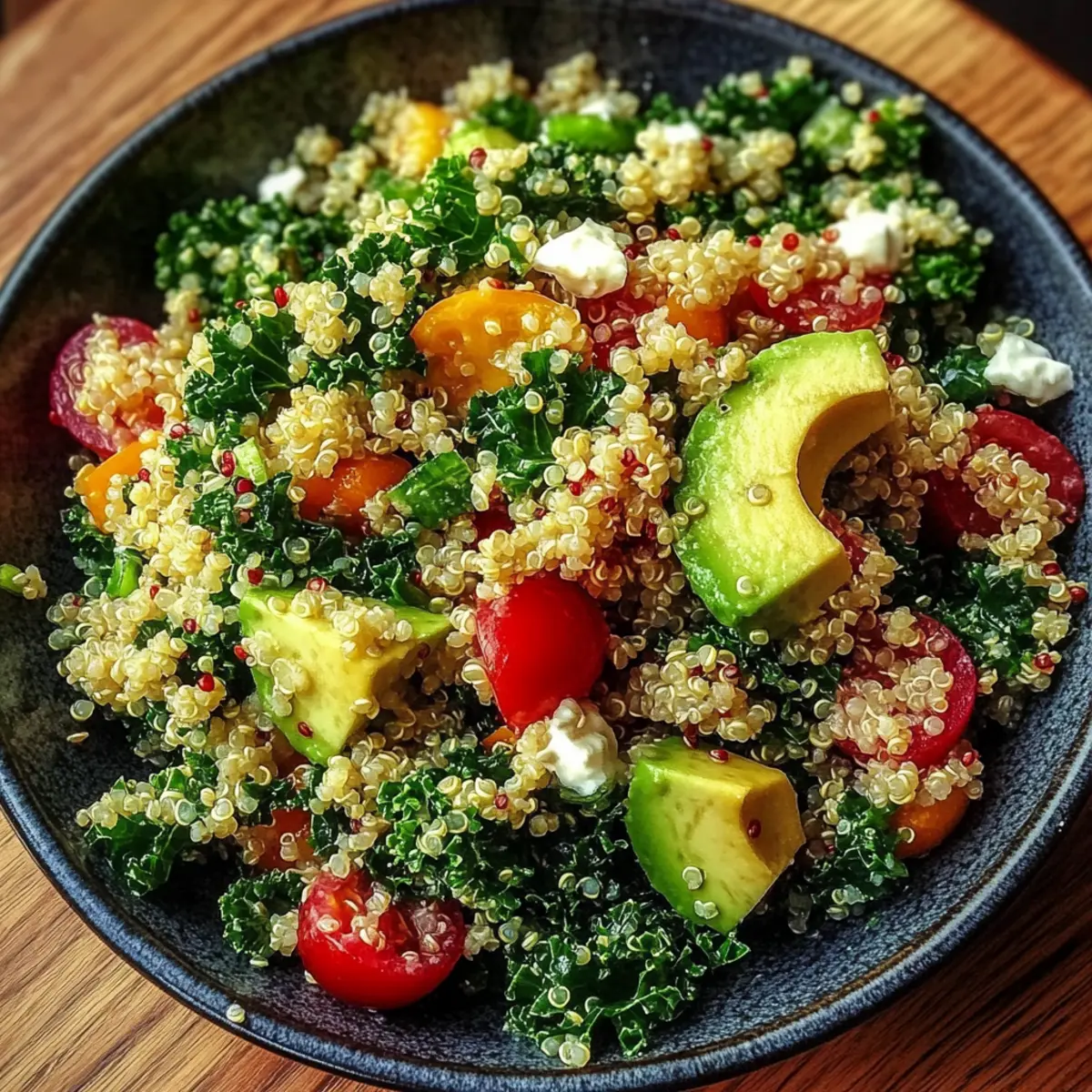 Zesty Quinoa and Kale Salad with Avocado Dressing