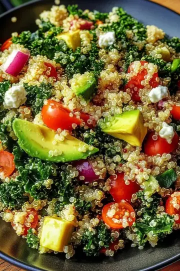 Zesty Quinoa and Kale Salad with Avocado Dressing