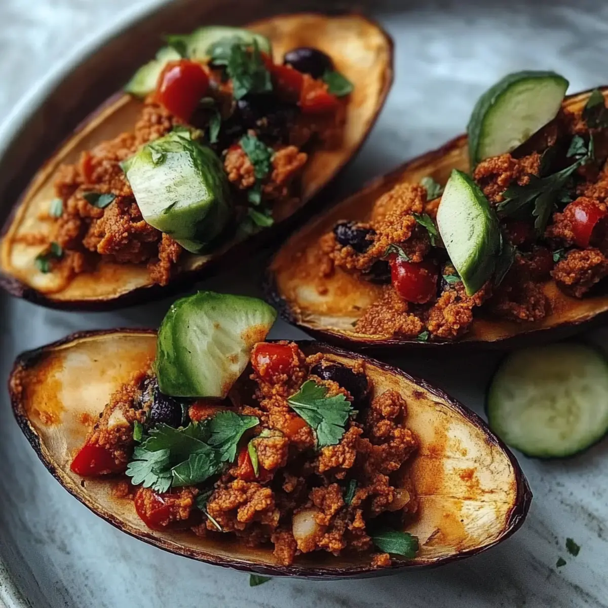 Avocado Turkey Chili Stuffed Sweet Potatoes