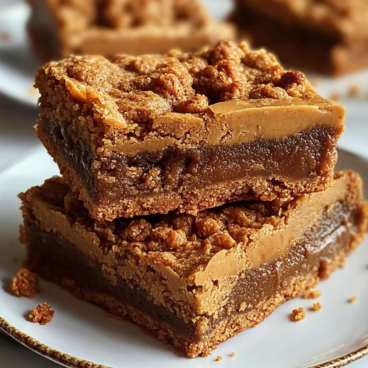 Biscoff Blondies Chewy Cookie Butter Dessert Bars