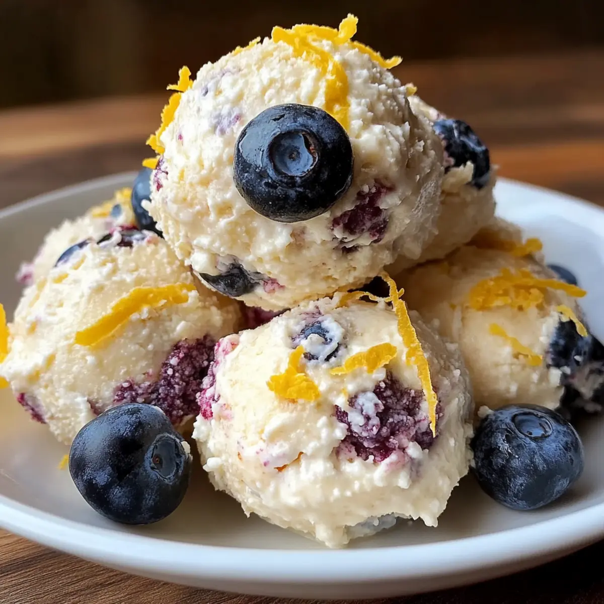 Blueberry and Lemon Zest Cottage Cheese Bites