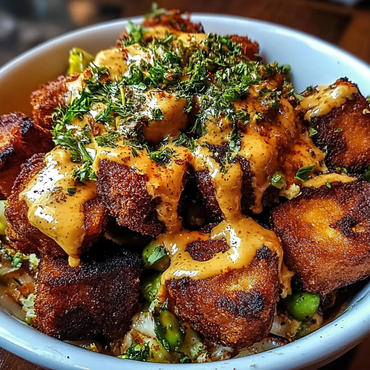 Buffalo Bites Bowl with Crispy Potatoes & Shaved Brussels