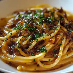 Caramelized Onion Pasta with Chilli Oil