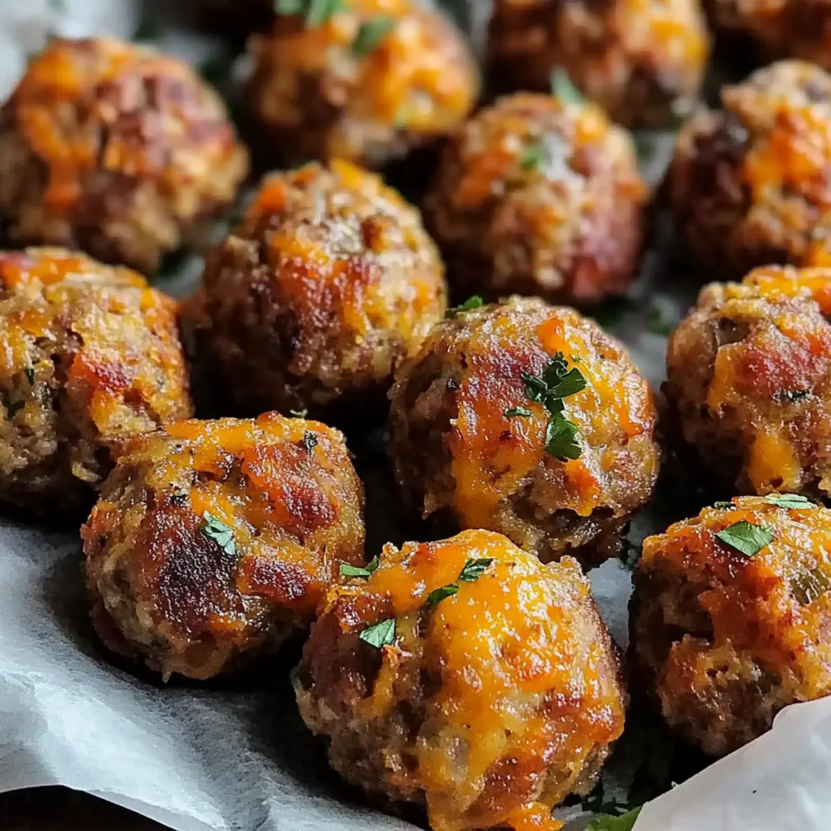 Cheddar Bay Beef Sausage Balls