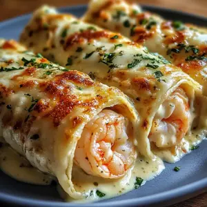 Cheesy Shrimp Alfredo Roll-Ups