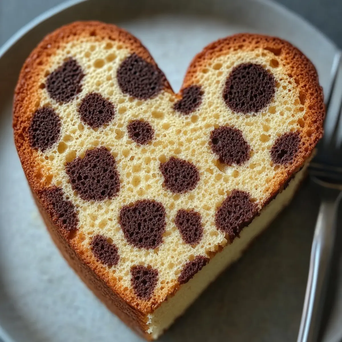 Cheetah Print Heart Cake