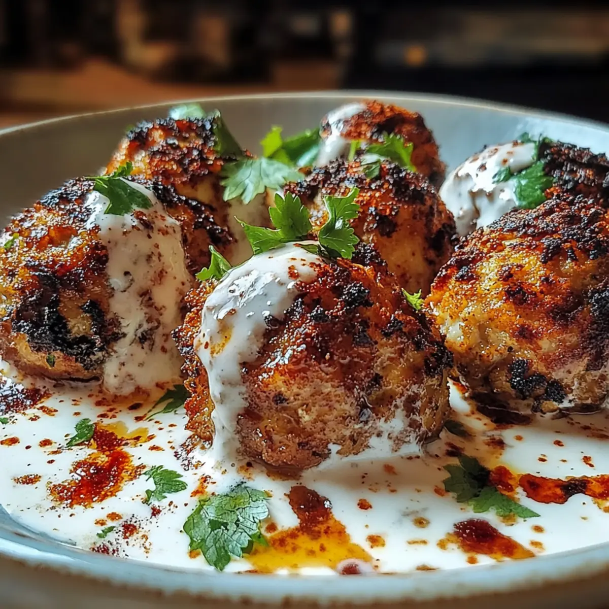 Chicken Kofta with Garlic Yogurt Sauce