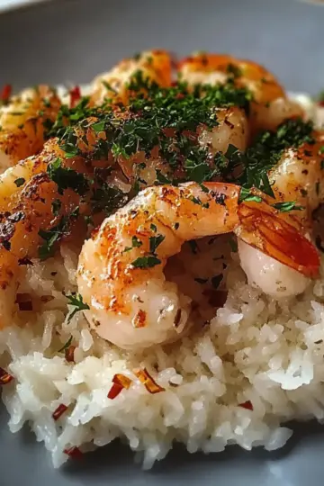 Chicken Scampi with Garlic Parmesan Rice