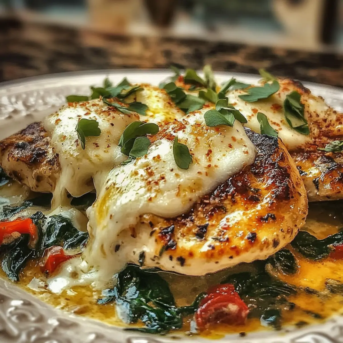 Chicken Spinach Mushroom Low Carb Oven Dish