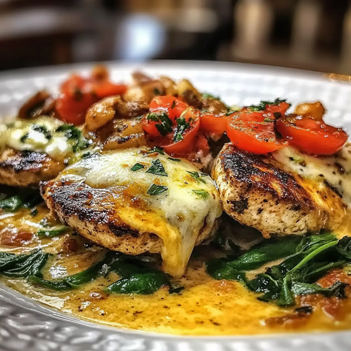 Chicken Spinach Mushroom Low Carb Oven Dish