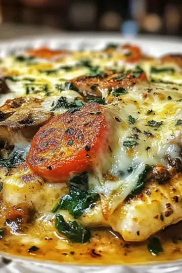 Chicken Spinach Mushroom Low Carb Oven Dish
