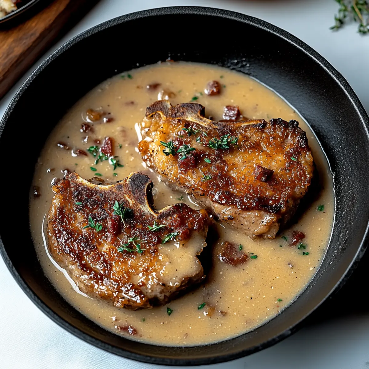 Country Fried Pork Chops with Bacon Gravy